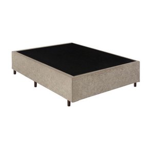 Base Cama Box Viúva 1,28x1,88x0,32 Premium Sued Bege