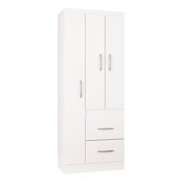 Guarda Roupa Solteiro Milão 3 Portas Branco Brilho – Poquema - 1
