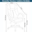 Ver imagem 2 de Cadeira Giratória Córdoba Rivatti Revestida em Poliuretano Preto Base Rodízio Nylon