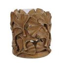 Ver imagem 1 de Castiçal Arredondado Resina com Detalhe Folha