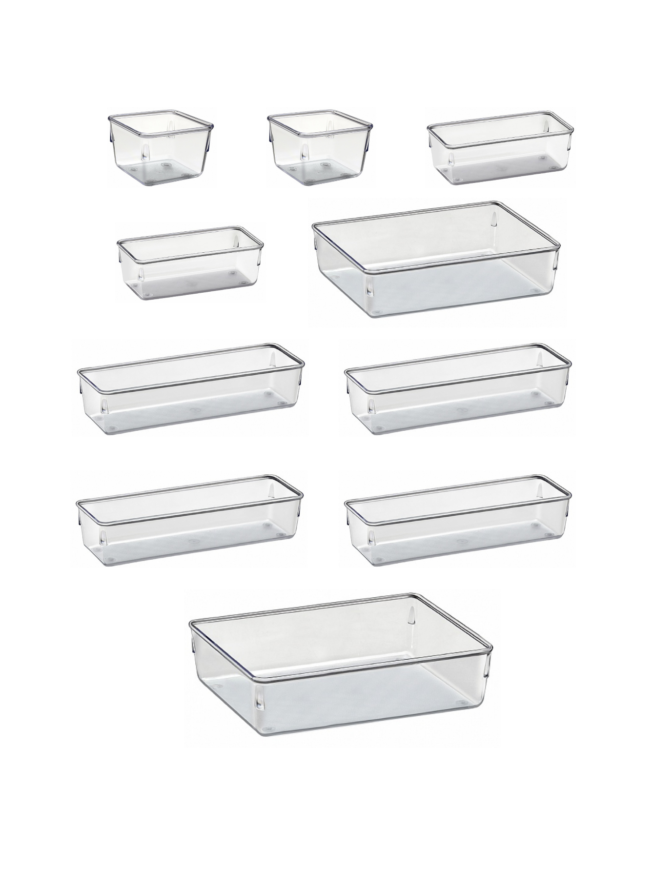 10 Organizadores Multiuso Modulares Acrílico Cristal - 1