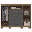 Ver imagem 5 de Guarda Roupa Casal 8 Portas Curitiba com Espelho e Cômoda Havana Master com Pés Jatobá Grafite
