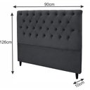 Ver imagem 3 de Cabeceira Solteiro Embaixatriz Suede para Colchão Box 88cm Simbal Suede Cinza Escuro