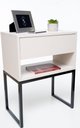 Ver imagem 3 de Mesa de Cabeceira Industrial Off White Eco 40cm Base Preta - Enviamos Montado