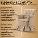 Ver imagem 4 de Poltrona Balanço Amentação Quarto Confortável Descanso Sala Leitura Suede:suede Bege