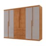 Guarda Roupa Casal Matteo 100 Mdf 6 Portas e 4 Gavetas Moderna Mobília - 3