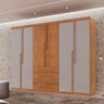 Guarda Roupa Casal Matteo 100 Mdf 6 Portas e 4 Gavetas Moderna Mobília - 2