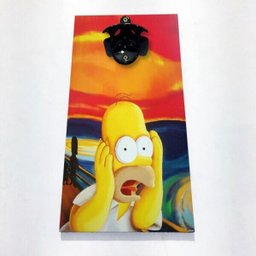 PLACA COM ABRIDOR DE CERVEJA COM IMÃ PARA TAMPINHAS - HOMER SIMPSON 2 - 3