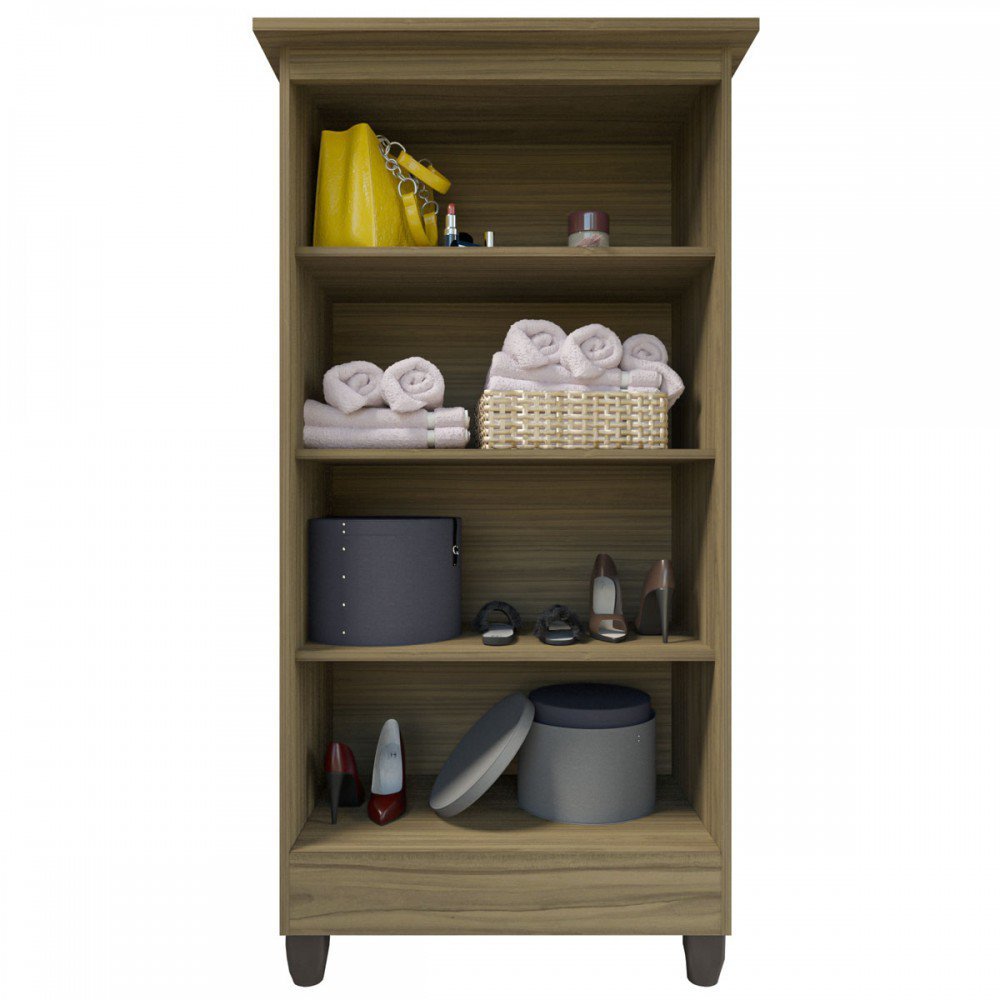 Armário Multiuso Porto 2 Portas 3 Prateleiras Nogal - Imop Móveis ...