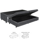 Ver imagem 2 de Base Box Solteiro c/ Baú na Cama Auxiliar Gaby 88x188 Cinza Escuro