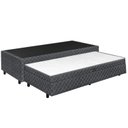 Ver imagem 3 de Base Box Solteiro c/ Baú na Cama Auxiliar Gaby 88x188 Cinza Escuro