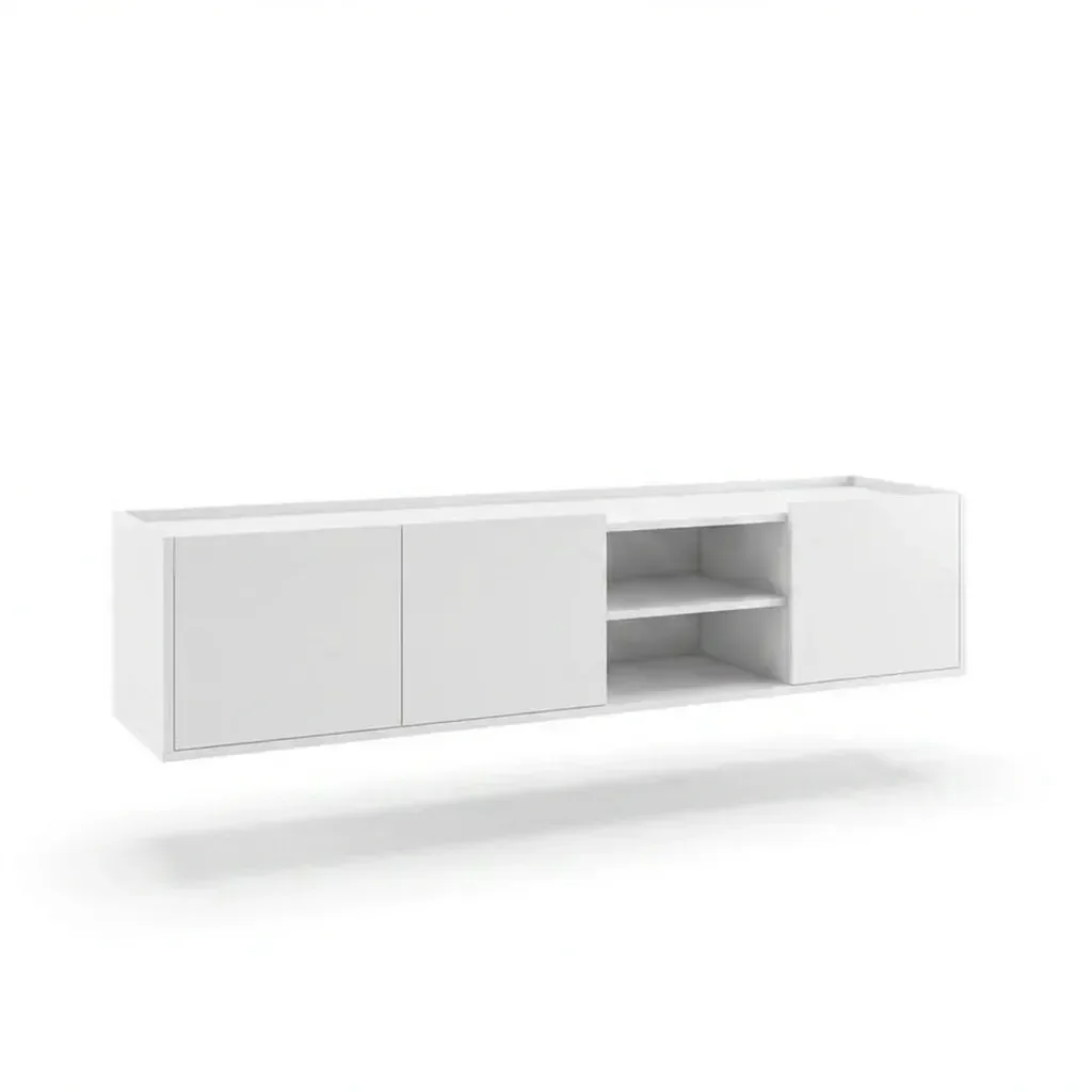 Ver imagem 2 de Rack para TV até 52 Polegadas MDF 155cm Moderno com Portas e Nichos Decorativos Branco