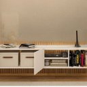 Ver mais imagens de Rack para TV até 52 Polegadas MDF 155cm Moderno com Portas e Nichos Decorativos Branco