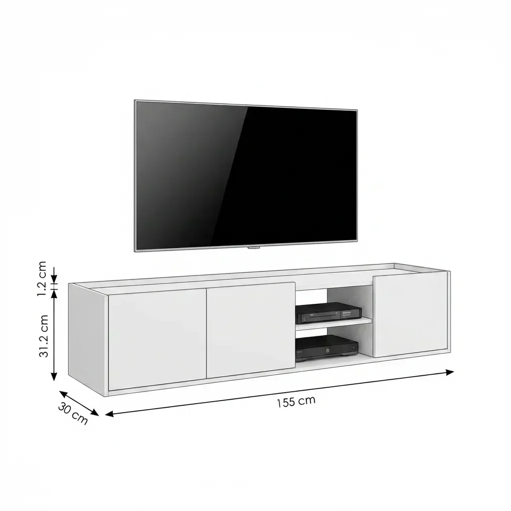 Ver imagem 3 de Rack para TV até 52 Polegadas MDF 155cm Moderno com Portas e Nichos Decorativos Branco