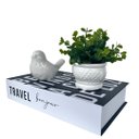 Ver imagem 1 de Decoração sala livro fake + vaso branco + enfeite pássaro