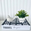 Ver imagem 3 de Decoração sala livro fake + vaso branco + enfeite pássaro