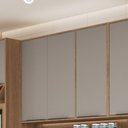 Ver imagem 1 de Armário Aéreo Suspenso Multiuso Cozinha 3 Portas 2 Prateleiras Organizador Marrom Madeira Cinza