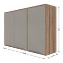 Ver imagem 2 de Armário Aéreo Suspenso Multiuso Cozinha 3 Portas 2 Prateleiras Organizador Marrom Madeira Cinza
