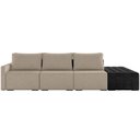 Ver imagem 5 de Sofá Ilha Modular para Sala 312cm com Puff Dublin K01 Linho Bege e Sintético Preto - Lyam Decor