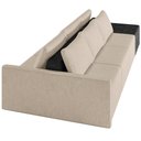 Ver imagem 4 de Sofá Ilha Modular para Sala 312cm com Puff Dublin K01 Linho Bege e Sintético Preto - Lyam Decor
