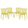 Kit 4 Cadeiras Amarela Kysten Travel Max - 1