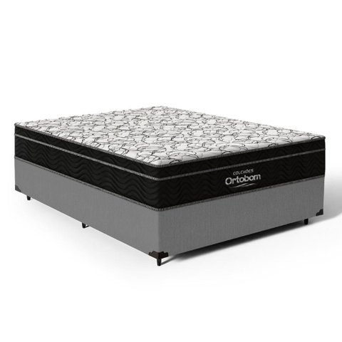 Cama Box com Colchão de Espuma D45 Ortobom Airtech Ortopillow 150 Casal 138cm