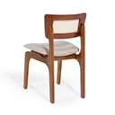 Ver imagem 2 de Cadeira de Jantar Portugal em Madeira Imbuia Encosto Tela Rattan Linho Bege M58