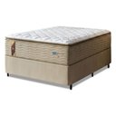Ver imagem 1 de Cama Box Colchão Casal Molas Guarda Costas Max Pillow Top Probel 138x188x78cm Branco / Bege