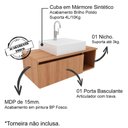 Ver imagem 4 de Conjunto Para Banheiro Armarios Com Cuba Bn1 Amendoa