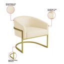 Ver imagem 3 de Poltrona Sala Decorativa Kit 2 Arielle Industrial Dourado Sintético Pu D03 - D’Rossi