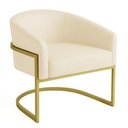 Ver imagem 5 de Poltrona Sala Decorativa Kit 2 Arielle Industrial Dourado Sintético Pu D03 - D’Rossi