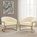 Ver imagem 1 de Poltrona Sala Decorativa Kit 2 Arielle Industrial Dourado Sintético Pu D03 - D’Rossi