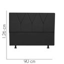 Ver imagem 2 de Cabeceira Estofada Solteiro 90CM Jade Courino Preto - D A DECOR D&A Decor