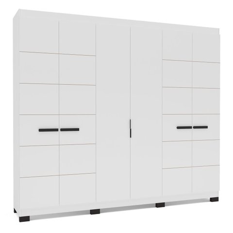 Roupeiro Lisboa 6 Portas 4 Gavetas 242x214cm Branco 240843