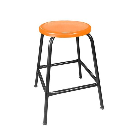 Banco de Metal Assento Plástico Preto Empilhável e 45cm Altura