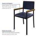 Ver imagem 7 de Conjunto Sala de Jantar Mesa Redonda 6 Cadeiras com Braço MDF Coliseu Azul/Preto