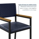Ver mais imagens de Conjunto Sala de Jantar Mesa Redonda 6 Cadeiras com Braço MDF Coliseu Azul/Preto