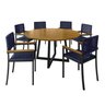 Conjunto Sala de Jantar 6 Lugares Redonda Tampo MDF 150cm Mesa Coliseu com Cadeiras Madri - 2