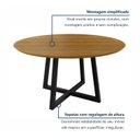 Ver imagem 5 de Conjunto Sala de Jantar Mesa Redonda 6 Cadeiras com Braço MDF Coliseu Azul/Preto