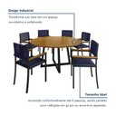 Ver imagem 6 de Conjunto Sala de Jantar Mesa Redonda 6 Cadeiras com Braço MDF Coliseu Azul/Preto