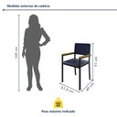 Ver imagem 3 de Conjunto Sala de Jantar Mesa Redonda 6 Cadeiras com Braço MDF Coliseu Azul/Preto