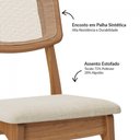 Ver imagem 3 de Kit 2 Cadeiras Retrô com Encosto em Palha Sintética Ca40 Freijó Bege Rústico J20 Dalla Costa