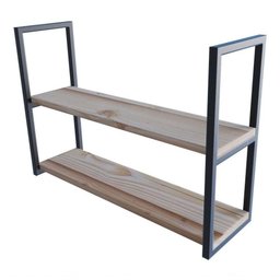 2 Prateleiras Modernas Madeira Maciça de Teto P/ Objetos 80x20cm - 2