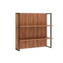 Ver imagem 1 de Armário Aéreo Cozinha Modulado Bella Ripado 2606 C/ 2 Prateleiras 80cm Nogal - Carraro