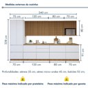 Ver imagem 4 de Cozinha Completa Modulada 10 Peças 14 Portas 11 Gavetas com Rodapé Norten Branco/Nature