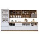 Ver imagem 6 de Cozinha Completa Modulada 10 Peças 14 Portas 11 Gavetas com Rodapé Norten Branco/Nature