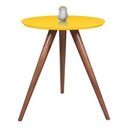 Ver imagem 1 de Mesa De Canto Lateral Redonda Vidro Laqueado tampo MDF vidro: Amarelo