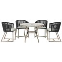 Ver imagem 1 de Mesa com 4 Cadeiras e Noronha Estofado 3 Trama Original Preto