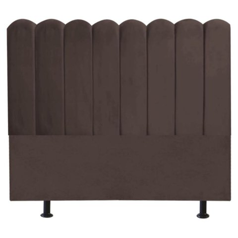 Cabeceira Nuvem Cama Box King 195 cm Alanis Suede Marrom
