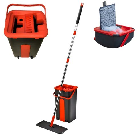 Flat Mop Rodo Lava e Seca com Balde e 1 Refil - Praticidade e Eficiência na Limpeza